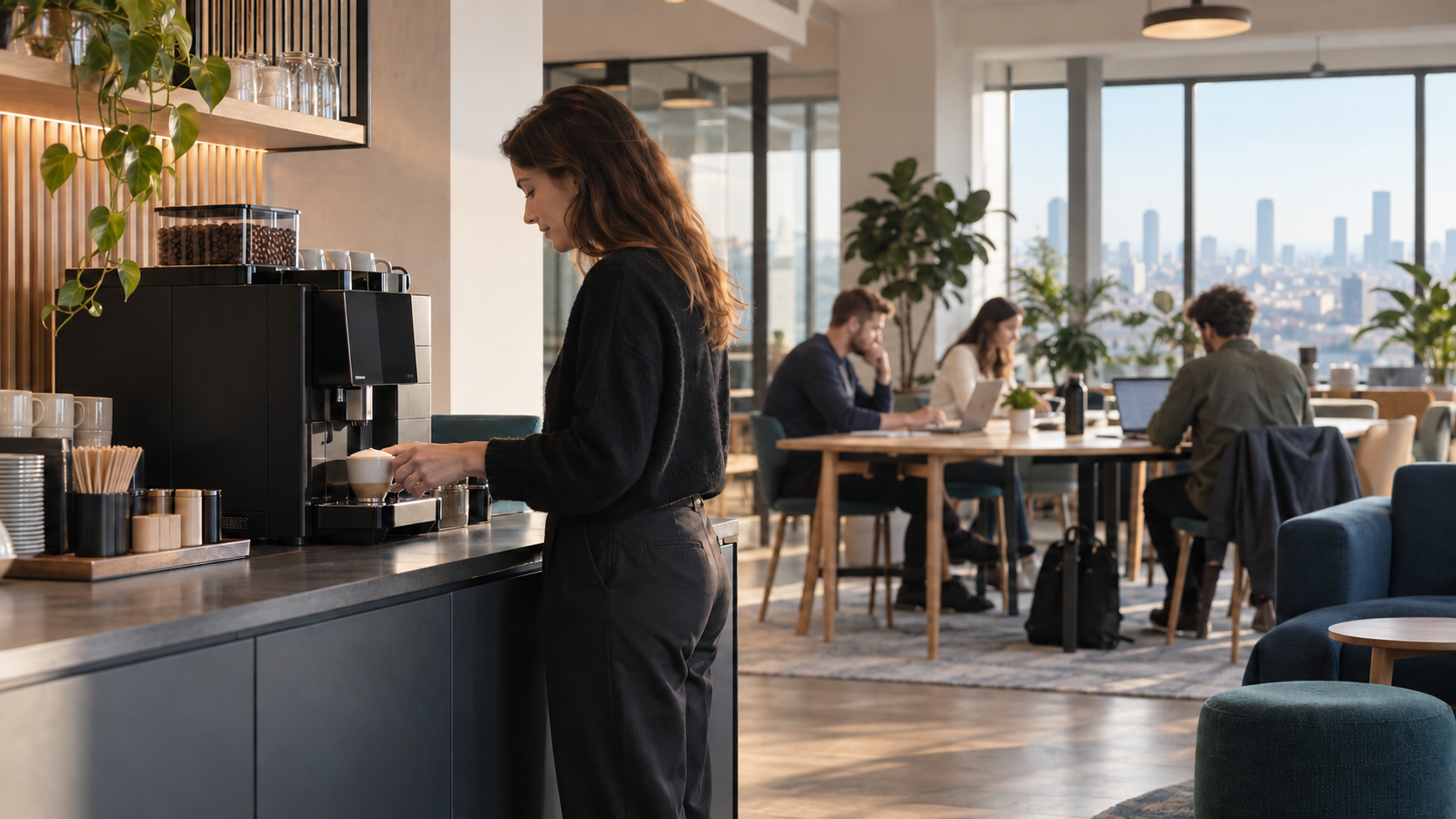 Kávovar do coworkingu: jak vybrat řešení pro členy, meetingy i špičku
